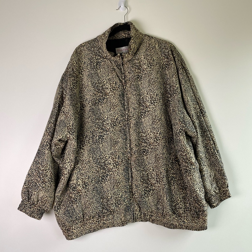 Rhoda Lynn Silk Animal Print Bomber Jacket